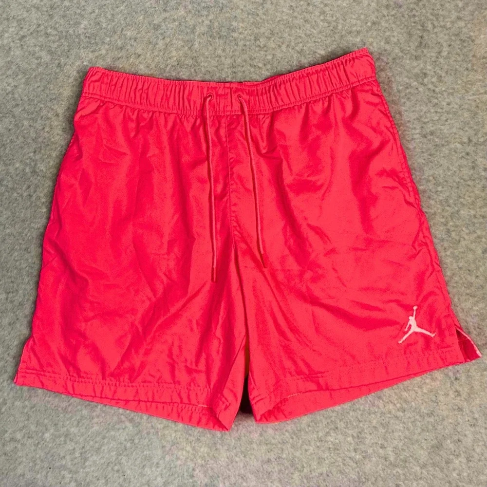 Jordan Essentials Mens Swim Shorts Pink Infrared Jumpman Mesh Lined Size Large